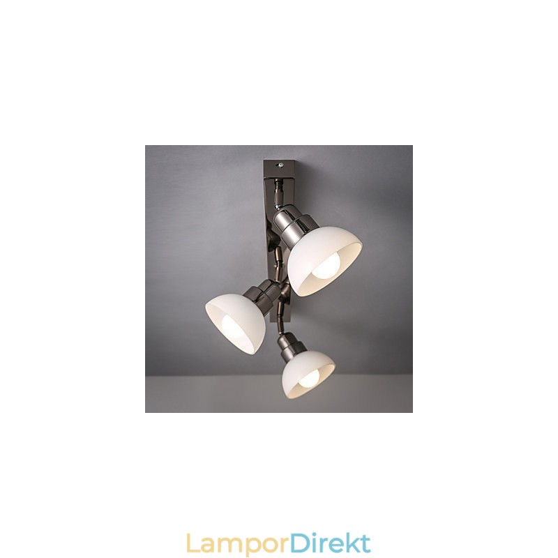 Flush Mount Triinal Huvud Ljus Vit Glas Aluminium Ram Mode Modern