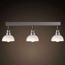Flush Mount Triinal Huvud Ljus Vit Glas Aluminium Ram Mode Modern