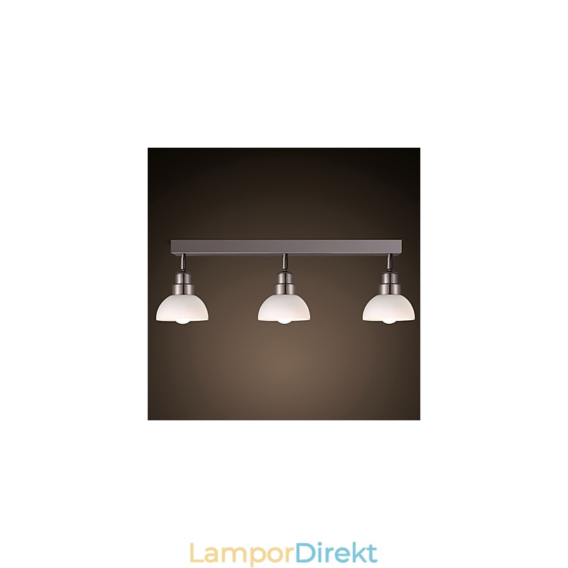 Flush Mount Triinal Huvud Ljus Vit Glas Aluminium Ram Mode Modern
