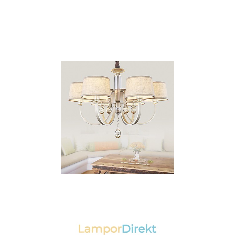 Lantlig Kristallmålning Metall Ljuskrona