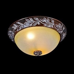 Flush Mount Ljus Vit Gul Glas Resin Silver Carving European Classic