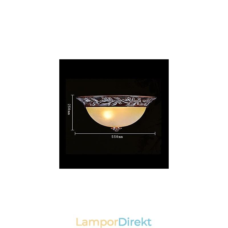 Flush Mount Ljus Vit Gul Glas Resin Silver Carving European Classic