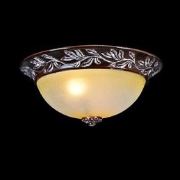 Flush Mount Ljus Vit Gul Glas Resin Silver Carving European Classic
