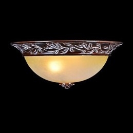 Flush Mount Ljus Vit Gul Glas Resin Silver Carving European Classic