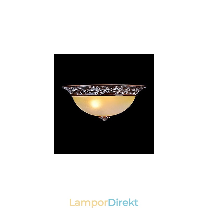 Flush Mount Ljus Vit Gul Glas Resin Silver Carving European Classic