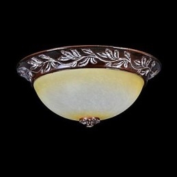 Flush Mount Ljus Vit Gul Glas Resin Silver Carving European Classic