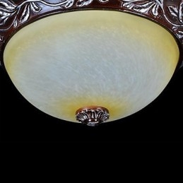 Flush Mount Ljus Vit Gul Glas Resin Silver Carving European Classic