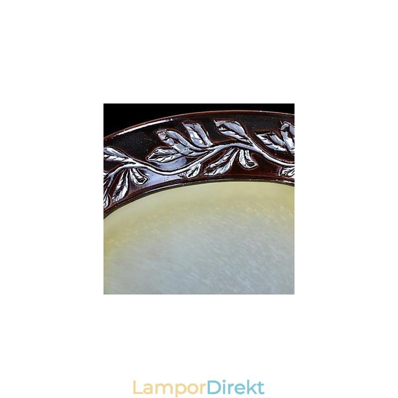 Flush Mount Ljus Vit Gul Glas Resin Silver Carving European Classic