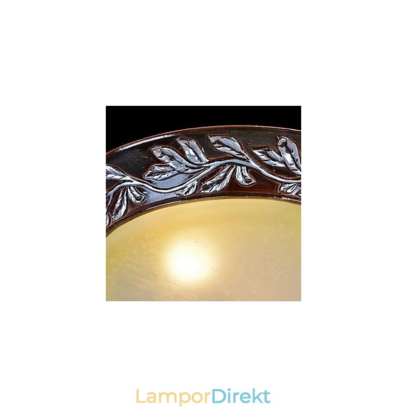 Flush Mount Ljus Vit Gul Glas Resin Silver Carving European Classic