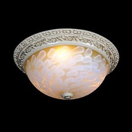 White Flush Mount Ljusmönster Glas Resin Gold Carving European Classic