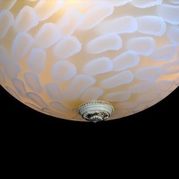White Flush Mount Ljusmönster Glas Resin Gold Carving European Classic