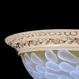 White Flush Mount Ljusmönster Glas Resin Gold Carving European Classic