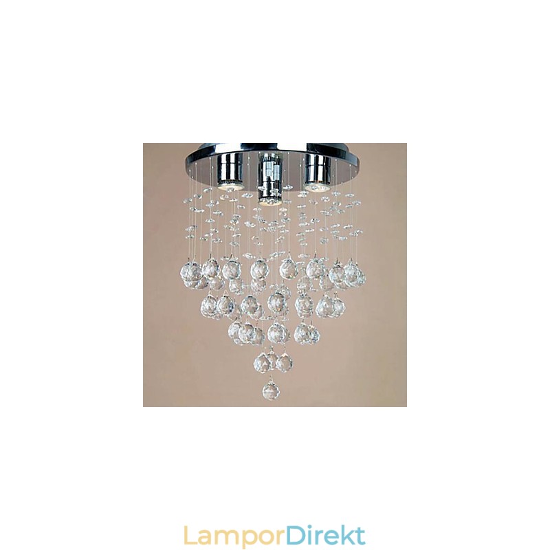 3 Ljus Crystal Flush Mount Light