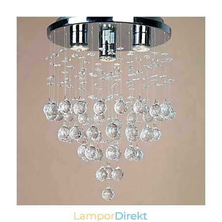 3 Ljus Crystal Flush Mount Light