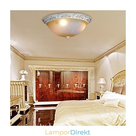 White Flush Mount Ljusgul Vit Glas Hartsmönster Carving European Classic White Flush Mount Ljusgul Vit Glas Hartsmönster Carving European Classic