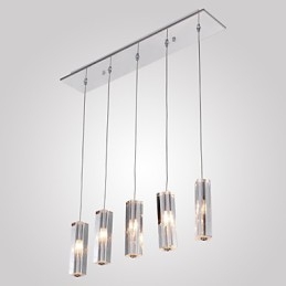 Modern Contemporary Island Crystal Chrome Metal Pendellampa