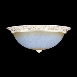 White Flush Mount Ljusgul Vit Glas Hartsmönster Carving European Classic