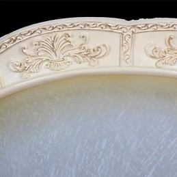 White Flush Mount Ljusgul Vit Glas Hartsmönster Carving European Classic