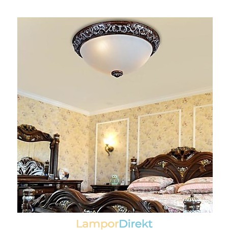 Flush Mount Light Glas Resin Silver Carving European Classic Flush Mount Light Glas Resin Silver Carving European Classic