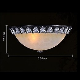 Flush Mount Ljusmönster Glas Resin Silver Carving European Classic