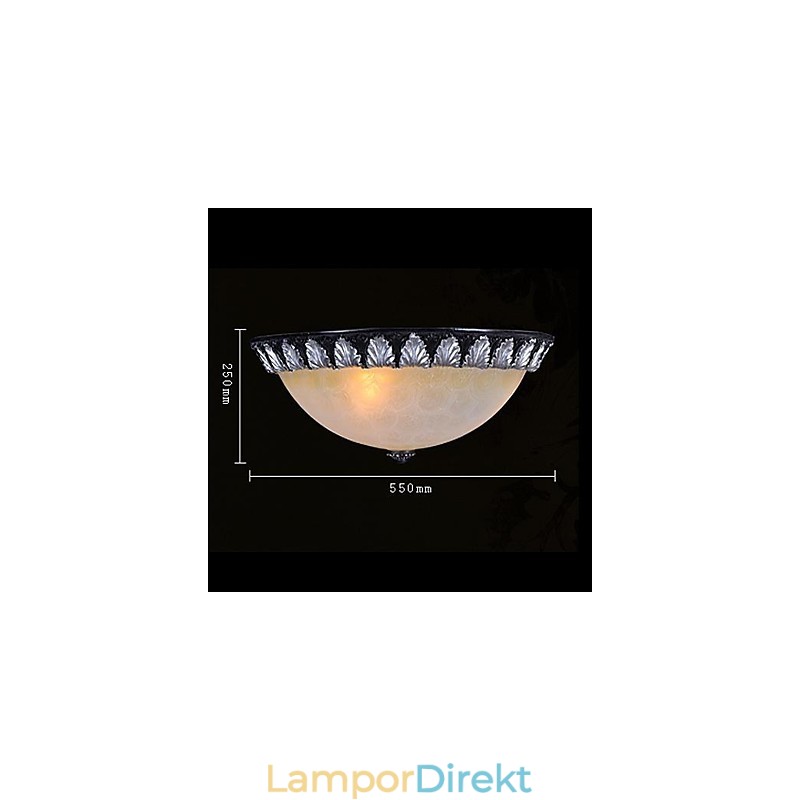 Flush Mount Ljusmönster Glas Resin Silver Carving European Classic