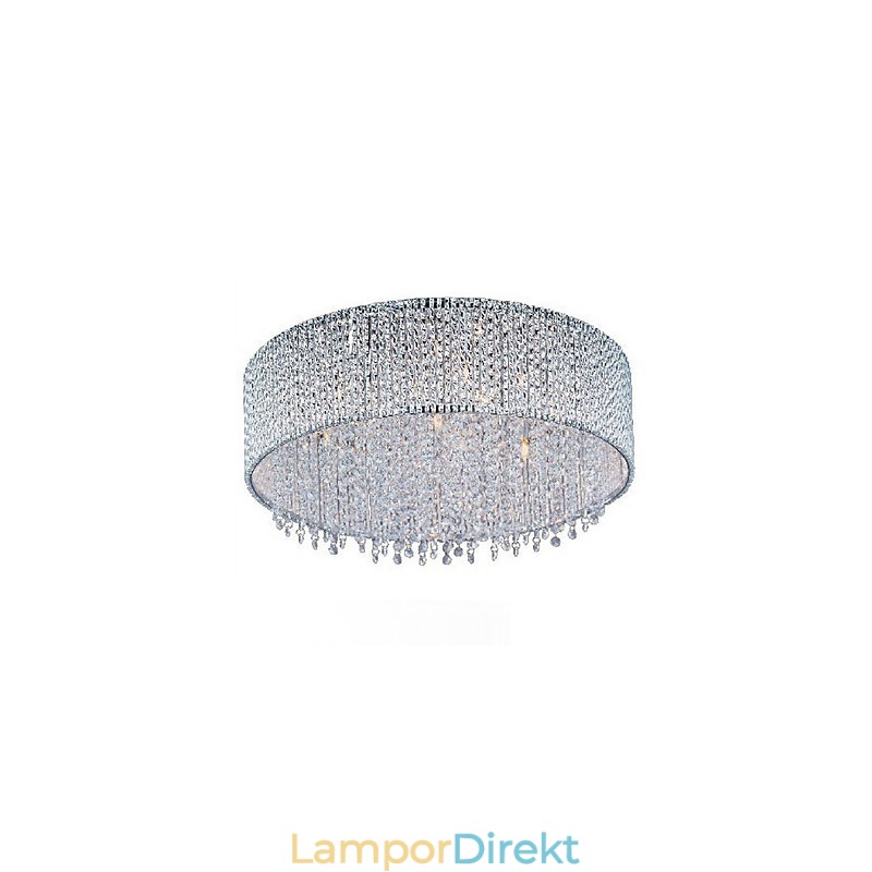 Crystal Flush Mount Med 10 Lampor