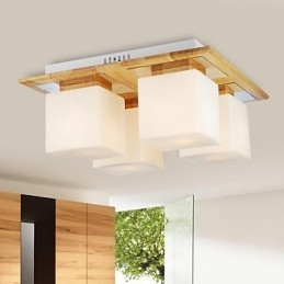 Ek Taklampa Fyra Lampor Ek Och Glas 220~240V (Hy9024)