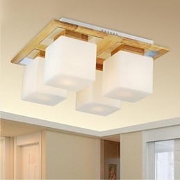 Ek Taklampa Fyra Lampor Ek Och Glas 220~240V (Hy9024)