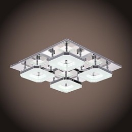 Akryl Flush Mount 4 Ljus Modern Akryl Galvanisering Rostfritt Stål