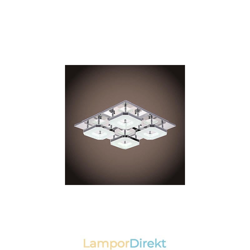 Akryl Flush Mount 4 Ljus Modern Akryl Galvanisering Rostfritt Stål