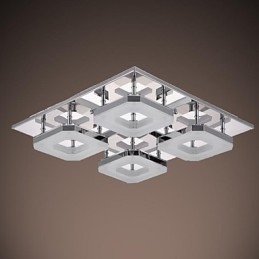 Akryl Flush Mount 4 Ljus Modern Akryl Galvanisering Rostfritt Stål