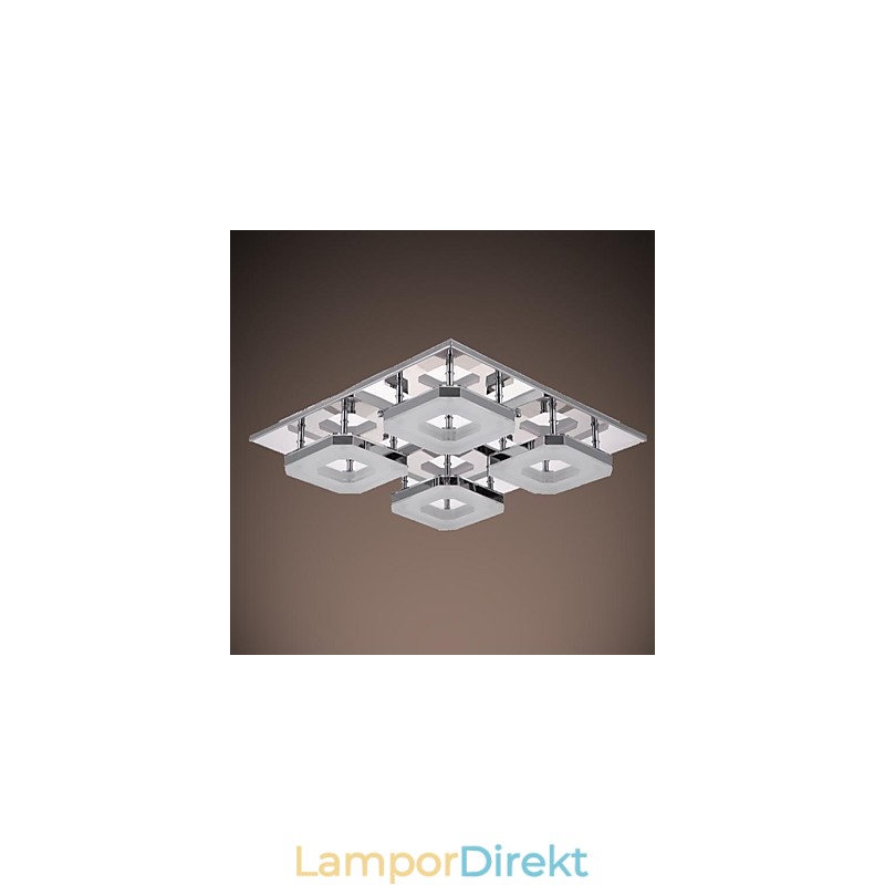 Akryl Flush Mount 4 Ljus Modern Akryl Galvanisering Rostfritt Stål