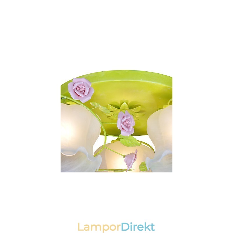 Creative Lamp Lamp Warm Garden Rose Tre Enkla Taklampor