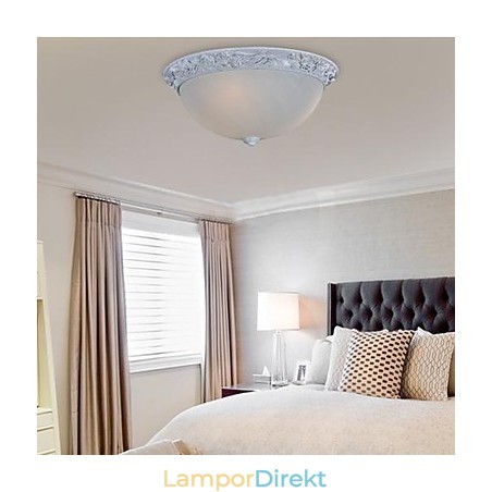 White Flush Mount Light Glas Resin Carving European Classic White Flush Mount Light Glas Resin Carving European Classic