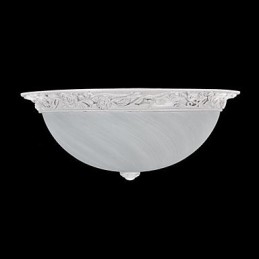 White Flush Mount Light Glas Resin Carving European Classic