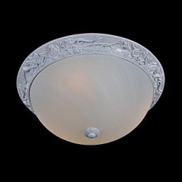 White Flush Mount Light Glas Resin Carving European Classic