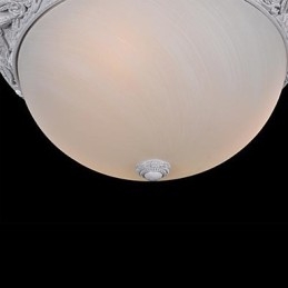 White Flush Mount Light Glas Resin Carving European Classic