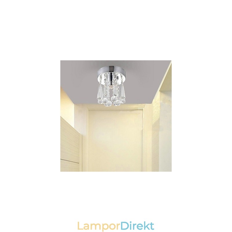 1 Lätt Semi Flush Mount I Kristall