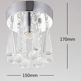 1 Lätt Semi Flush Mount I Kristall
