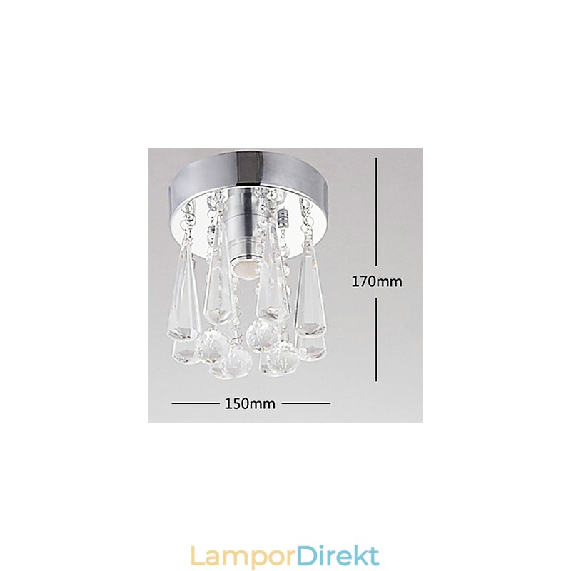 1 Lätt Semi Flush Mount I Kristall