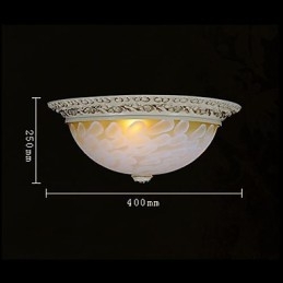 White Flush Mount Ljusmönster Glas Resin Gold Carving European Classic