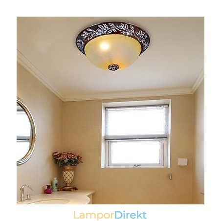 Flush Mount Ljus Vit Gul Glas Resin Silver Carving European Classic Flush Mount Ljus Vit Gul Glas Resin Silver Carving European Classic