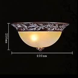 Flush Mount Ljus Vit Gul Glas Resin Silver Carving European Classic