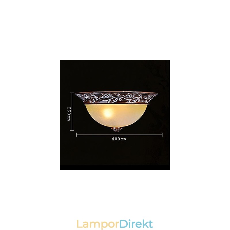 Flush Mount Ljus Vit Gul Glas Resin Silver Carving European Classic