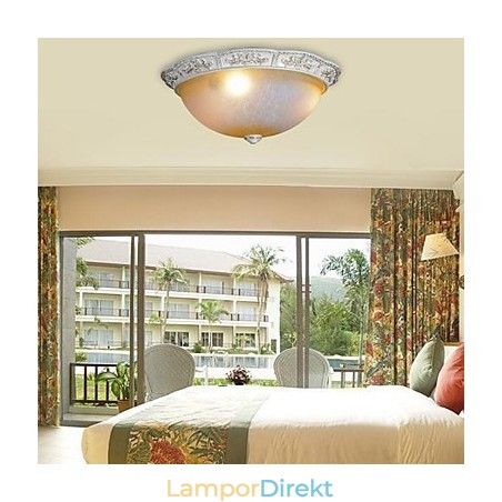 White Flush Mount Ljusgul Vit Glas Hartsmönster Carving European Classic White Flush Mount Ljusgul Vit Glas Hartsmönster Carving European Classic