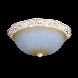 White Flush Mount Ljusgul Vit Glas Hartsmönster Carving European Classic