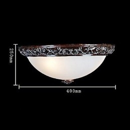 Flush Mount Light Glas Resin Silver Carving European Classic