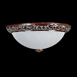 Flush Mount Light Glas Resin Silver Carving European Classic