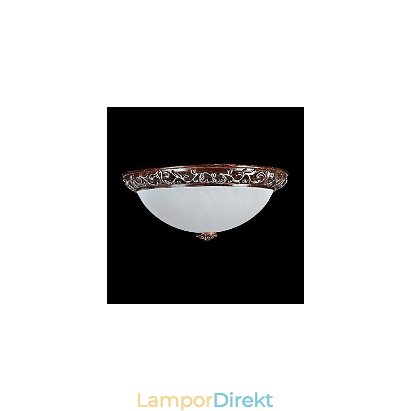 Flush Mount Light Glas Resin Silver Carving European Classic