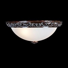 Flush Mount Light Glas Resin Silver Carving European Classic